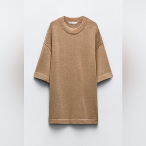 Zara basic knit linen blend oversized shirt.